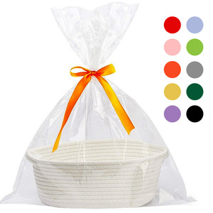 Cesta pequeña de cuerda de algodón tejida, cesta decorativa de almacenamiento con asas, mini cesta de regalo de cordón para la organización del hogar - Product Image 1