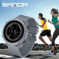 SANDA Top luxe en plein air hommes montres Fitness sport podomètre Calories 50M étanche LED montre-bracelet numérique
