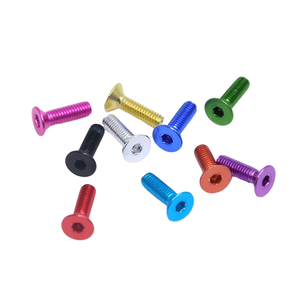Tornillos de Cabeza Plana de Aluminio Anodizado de Colores, Rosca Métrica Estándar, Colores Surtidos - Product Image 4