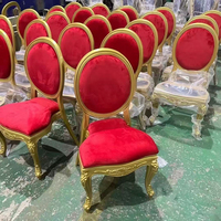 Silla Luis de Resina Apilable de Lujo con Respaldo Redondo para Exteriores, Comercial, para Eventos, Bodas y Uso en Parques