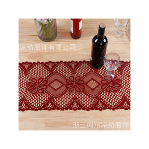 Chemin de table rectangulaire à motif géométrique en polyester, tissu décoratif de Noël - Product Image 4