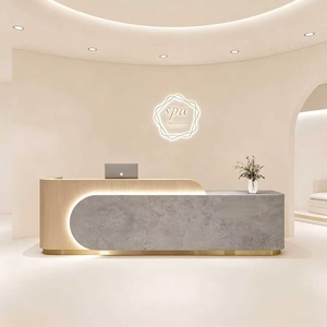 Modern Light Luxury Front Desk, <b>Reception</b> <b>Counter</b>, Cashier Cabinet for Beauty Salon, Apparel Shop & Training Center - Product Image 2