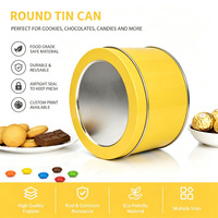 Boîte en étain ronde personnalisée de qualité alimentaire pour le stockage de biscuits, de gâteaux et de bonbons