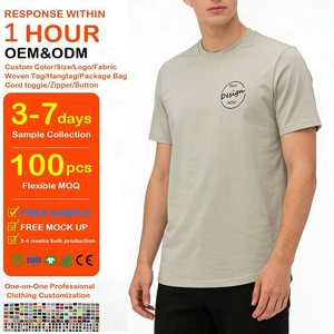 Wholesale Custom Screen Print Logo Cotton <b>Polyester</b> Regular Fit Gym Sports T-shirt Thick Ribbed Collar Scalloped Hem <b>Tshirt</b> Men - Product Image 1