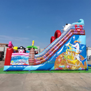 Tobogán inflable de doble carril, castillo inflable comercial combinado, casa inflable con tobogán seco de barco pirata. - Product Image 5