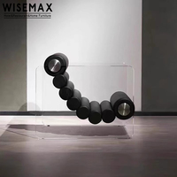 WISEMAX FURNITURE Mobilier de salon canapés chaise mobilier design italien luxe noir en cuir véritable fauteuil d'accent