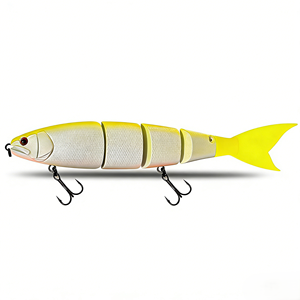 Leurre souple multi-sections imprimé de 15 cm, coulant 28g, flottant 25g, avec queue en silicone et hameçons pour la pêche <span class=keywords><strong>au</strong></span> <span class=keywords><strong>brochet</strong></span> en eau douce - Product Image 3