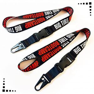 Cordon de cou en polyester standard personnalisé avec mousqueton en métal noir à dégagement rapide - Product Image 2