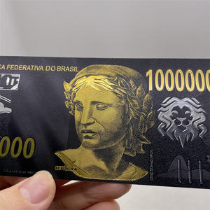Zwarte Goudfolie Braziliaanse Bankbiljetten 1.000.000 Reais Verguld Bankbiljetten <span class=keywords><strong>UM</strong></span> MILHAO DE REALS Biljetten Kaarten Leeuw Geld Collecties - Product Image 3