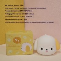 Lampe en silicone en forme de chiot, lumière tactile rechargeable, veilleuse à changement de couleur, batterie intégrée, activée par le toucher