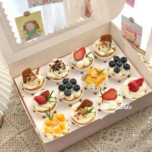 Kotak Kemasan Cupcake Jendela Transparan Kotak Kemasan Dessert Muffin Kotak Cupcake 4/6/8/9/12 Lubang - Product Image 1
