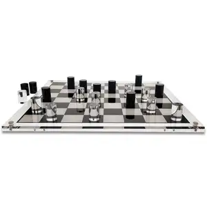 Toptan satranç seti ekran-Glamdisplay zarif özel akrilik manyetik satranç seti/satranç setleri lüks tahta/akrilik dama seti