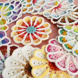 Posavasos Pequeño Degradado Hecho a Mano, Ecológico, Diseño Moderno, Aislamiento <span class=keywords><strong>de</strong></span> Lana, Reutilizable, 5 Pulgadas <span class=keywords><strong>de</strong></span> Diámetro, Tapete <span class=keywords><strong>de</strong></span> <span class=keywords><strong>Ganchillo</strong></span> <span class=keywords><strong>de</strong></span> Tela - Product Image 2