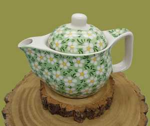 Splendida piccola <span class=keywords><strong>margherita</strong></span> verde modello 350ml ceramicteiera con infusore 2 tazze + teiera - Product Image 4