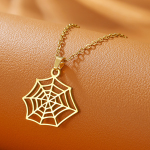 Stainless Steel Halloween Necklace Bracelet Set <b>Pumpkin</b> Skull Ghost Pendant Fashion Jewelry Gift for Women - Product Image 2
