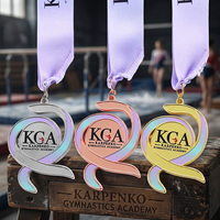 Médaille personnalisée en émail avec logo de l'Académie de gymnastique, en alliage de zinc, pour les compétitions de gymnastique