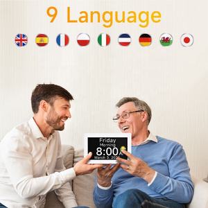 Multifunctionele digitale bureauklok 7 inch <span class=keywords><strong>display</strong></span> video afbeelding wereldtijd USB-aangedreven datumkalender - Product Image 3