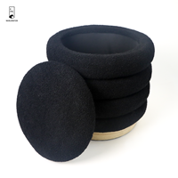 Tabouret pouf de rangement en boucle à cadre en bois rond solide Chaise de maquillage Pouf en polyester d'intérieur pour la maison