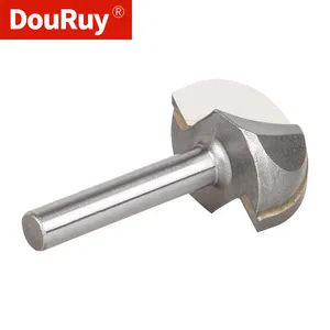 DouRuy 6/8/12.7Mm Shank Radius Putaran Hidung Bit Carbide Berujung Kotak Inti Putaran Groove Cut Profil Router Bit