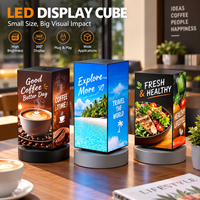 Cube d'affichage LED rotatif à 360 degrés avec contrôle par application WiFi, écran publicitaire 3D dynamique pour la promotion en bar, dans les magasins et sur les comptoirs