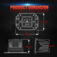 Projecteur de travail LED encastré super lumineux à faisceau combiné de 4,8 pouces pour camions tout-terrain