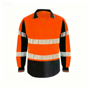 T-shirt réfléchissant à manches longues pour hommes et femmes, chemise POLO personnalisée, uniforme de sécurité, vêtements de <span class=keywords><strong>chantier</strong></span> - Product Image 4
