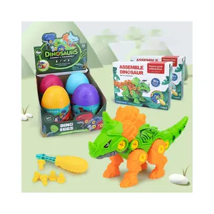 Brinquedo quebra-cabeça série dinossauro desmontar plástico ABS montar brinquedo DIY educacional portátil surpresa ovo brinquedos