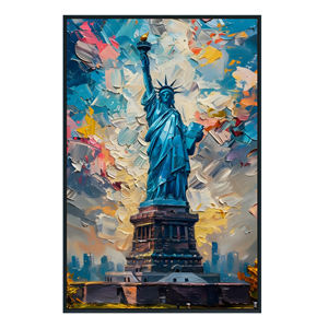 <span class=keywords><strong>Peinture</strong></span> sur toile de haute qualité représentant la Statue de la Liberté, <span class=keywords><strong>peinture</strong></span> au couteau, surdimensionnée, art mural personnalisé, portraits texturés au couteau - Product Image 5
