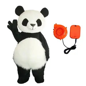 Disfraz de Mascota de oso Panda para adultos, peluche suave de 180CM, bajo pedido mínimo