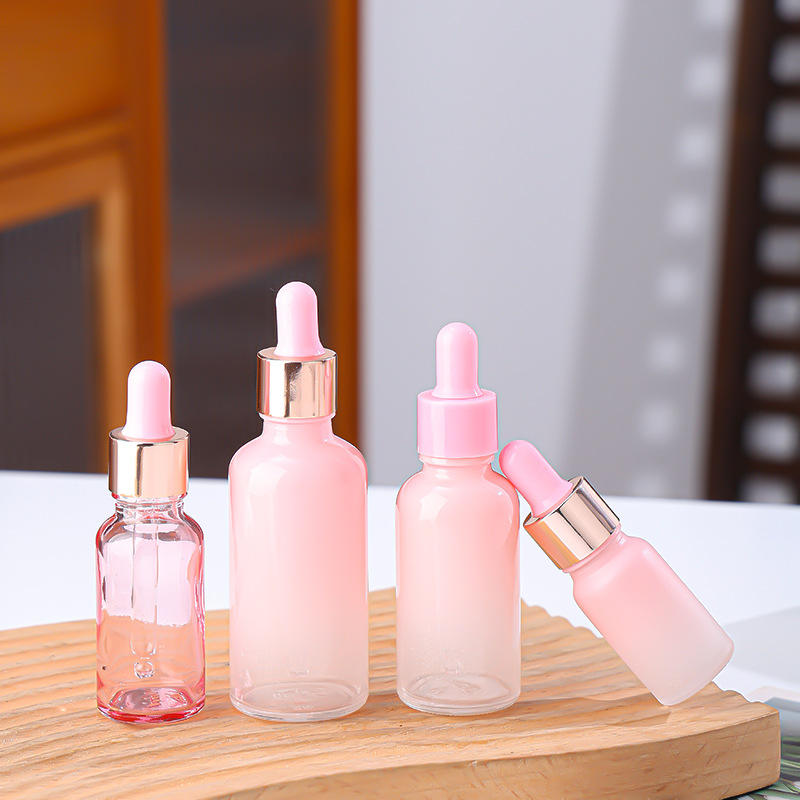 Custom Screen Printed Pink Glass Dropper Bottles 5ml to 100ml ...
