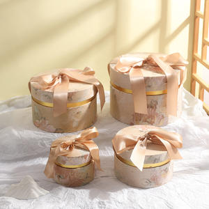 Confezione regalo regalo regalo di lusso con papillon cielo e terra scatola rotonda a mano - Product Image 5