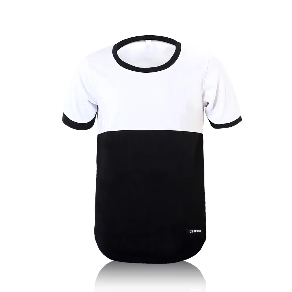 OEM fertigt Bulk Custom Bio T-Shirt übergroße schwere Premium Baumwolle Ringer T-Shirt