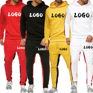 Set Felpa con Cappuccio e Pantaloni da Jogging Traspiranti con Logo Personalizzato, Nuova Moda Sportiva per Coppie, Tuta da Ginnastica in Due Pezzi per Uomo - Product Image 1