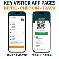 Soluciones de Aplicaciones Inteligentes para la Gestión de Visitantes, para iOS y Android, con Código QR para Pre-Registración, Habilitadas para Internet, Tecnología React Native y Flutter