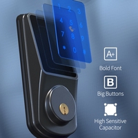 Cadre en aluminium maison hôtel bureau Ttlock serrure intelligente biométrique électronique numérique wi-fi Tuya porte intelligente serrure à mortaise