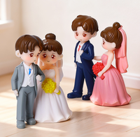 Mini figurine de couple en résine, décoration pour fête de fiançailles, demande en mariage, mariage, douche nuptiale, mariée, marié, cupcake, cadeau romantique