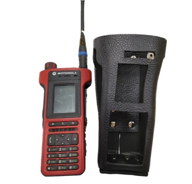 Wholesale PT-850EX walkie talkie leather case 850EX,for MOTOROLA MTP8550EX leather case with plastic swivel buckle