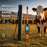 Lecteur RFID portable FDX B HDX 134,2 kHz pour identification animale, scanner d'oreilles pour la gestion du bétail (bovins, ovins, caprins)