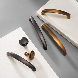 Poignées courbes vintage et boutons champignons pour armoires en bois, placards, coiffeuses, commodes et tiroirs - Product Image 2