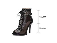 Chaussures de danse latine de qualité supérieure, semelle de château de 11 cm, brillantes, rumba, jazz, salle de bal, pointes ouvertes, pour femmes