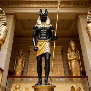Statua di Anubis in Resina di Fibra di Vetro su Misura, Scultura Artigianale Realistica del Marchio Quncan, Elegante Decorazione Artistica Egizia - Product Image 5