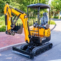 PROMO PABRIK Excavator Mini 1,8 Ton Dengan Track / Boom Swing & Kanopi yang Dapat Ditarik, Harga Excavator
