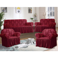 Housse de Canapé Extensible Jacquard Florale Sur Mesure Très Élastique, Protection de Meuble pour Fauteuil