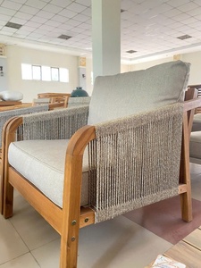 Ensemble de canapé en corde d'extérieur de haute qualité avec coussins et table ovale pour hôtels et mobilier d'extérieur - Product Image 2