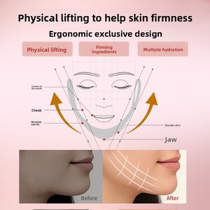 Masque facial ODM personnalisé en hydrogel à l'<span class=keywords><strong>acide</strong></span> <span class=keywords><strong>hyaluronique</strong></span>, pour lifting et raffermissement du visage en V, anti double menton et patch pour le menton, pour tous types de peau - Product Image 3