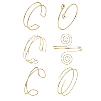Brazalete dorado en espiral martillado, delicado, regalo para ella