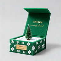 Boîte cadeau rigide en carton doré avec logo personnalisé Fivefine, estampage à chaud doré, pour Noël, anniversaires, fêtes - Emballage de luxe