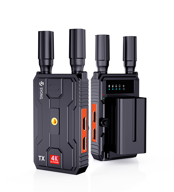 SYONG 200m 4K Wireless HDMI Extender Transmitter and Receiver Plug and Play 656FT Los Range Support 2.4G/5G Outdoor Shooting