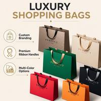 Sacs cadeaux de luxe en gros avec poignée en ruban, logo personnalisé, estampage à chaud, sacs shopping en papier mat pour boutiques de détail