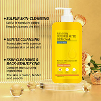 Savon liquide anti-acariens au soufre RSMHRQ 3-en-1 Nettoyage en profondeur Contrôle du sébum Apaise Hydrate Anti-acné Soin du dos Unisexe 300ml